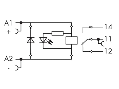 Circuit diagram WAGO 788 341 Switching relay DC 24V 16A
