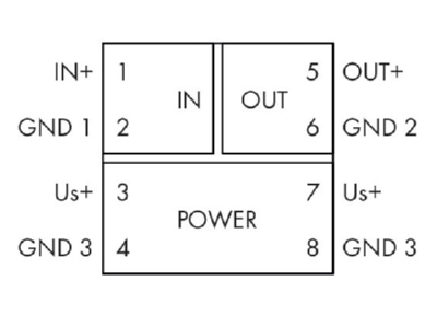 Circuit diagram WAGO 857 416 Isolation amplifier
