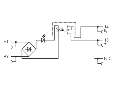 Circuit diagram WAGO 857 728 Optocoupler 3A
