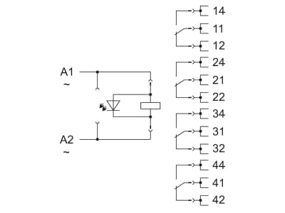 Schaltbild WAGO 858 518 Relais Baustein 230VAC 4XUM AU