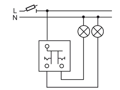 Wiring plan Busch Jaeger 2000 5 US Series switch flush mounted blue
