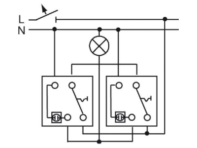 Connection diagram 1 Busch Jaeger 2000 6 US Changeover switch insert 
