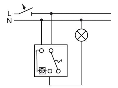Anschlussbild 3 Busch Jaeger 2000 6 USK Wippkontrollschalter 10A  m Glimmlampe