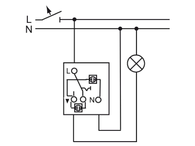 Connection diagram Busch Jaeger 2001 6 UKGL 101 3 way switch  alternating switch 
