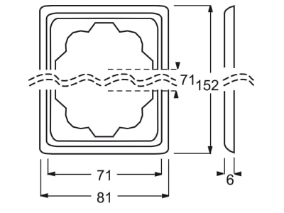 Dimensional drawing Busch Jaeger 1722 74 Frame 2 gang white