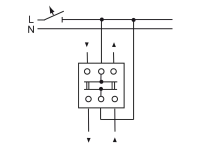 Connection diagram 2 Busch Jaeger 2712 U 2 pole switch for roller shutter
