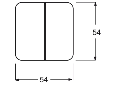 Dimensional drawing Busch Jaeger 2545 212 Cover plate for switch push button