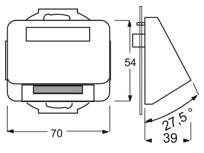 Dimensional drawing Busch Jaeger 1758 21 Basic element with housing top