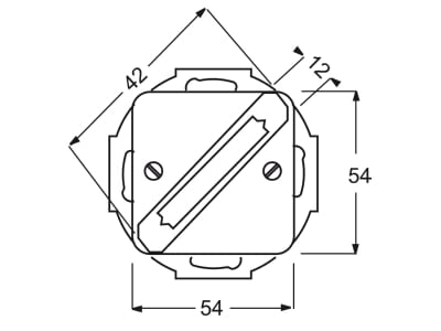 Dimensional drawing Busch Jaeger 2549 214 Basic element with central cover plate