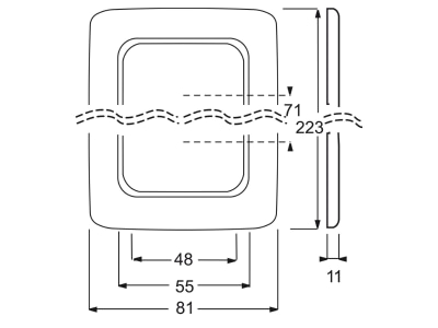 Mazeichnung Busch Jaeger 2513 215 Rahmen 3f  sw