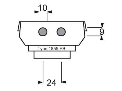 Dimensional drawing Busch Jaeger 1855 EB Control element BNC TNC