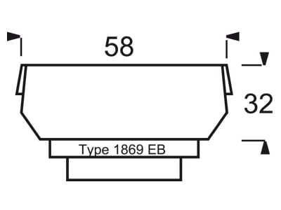 Dimensional drawing Busch Jaeger 1869 EB Control element blind cover