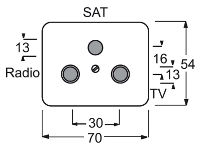 Dimensional drawing Busch Jaeger 1743 03 260 Control element