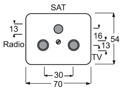 Dimensional drawing Busch Jaeger 1743 03 266 Control element