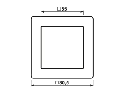 Dimensional drawing Jung AS 581 Frame 1 gang cream white