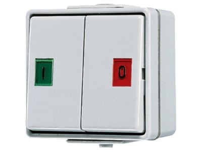 Product image Jung 639 W Push button 2 change over contacts grey

