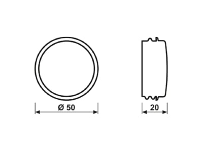 Dimensional drawing Jung 37 07 Lens cap for domestic switching device