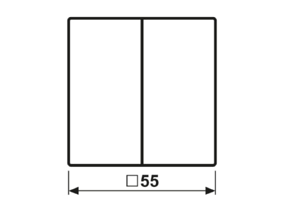 Dimensional drawing Jung A 595 WW Cover plate for switch push button white