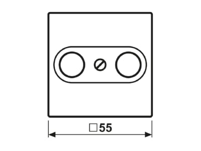 Mazeichnung Jung A 561 PLTV WW Abdeckung aws fuer Antennendose