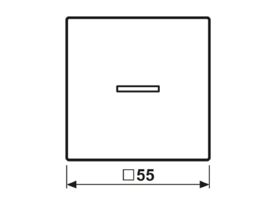 Dimensional drawing Jung A 590 T1KO WW Cover plate for switch push button white