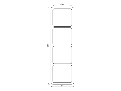 Mazeichnung Jung CD 584 W Rahmen 4 fach ws waage senkrecht