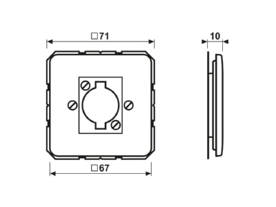 Dimensional drawing Jung 568 Plate XLR