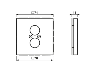 Dimensional drawing Jung LS 962 WW Plate loudspeaker connection