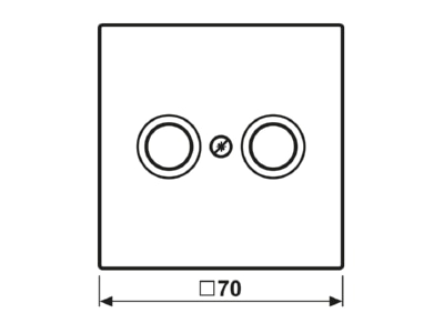 Dimensional drawing Jung LS 990 TV Plate coaxial antenna socket outlet