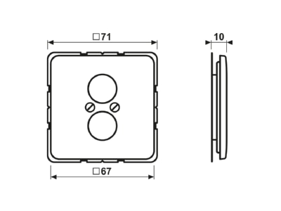 Dimensional drawing Jung CD 562 WW Plate loudspeaker connection