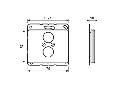 Dimensional drawing 2 Jung SL 562 GB Plate loudspeaker connection