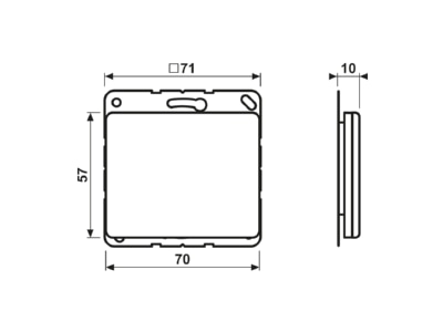 Dimensional drawing Jung SL 561 B WW Cover plate for Blind plate white