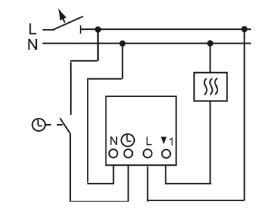 Connection diagram Busch Jaeger 1095 U Room thermostat
