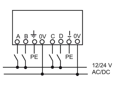 Wiring plan 1 Busch Jaeger 6174 20 EIB  KNX binary input 4 ch 
