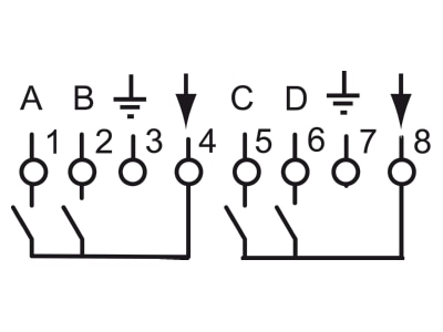 Connection diagram 2 Busch Jaeger 6174 21 EIB  KNX binary input 4 ch