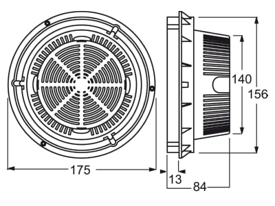 Dimensional drawing Busch Jaeger 8229 1 Appliance connection box flush mounted