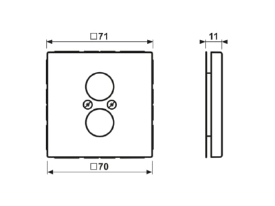 Dimensional drawing Jung ES 2962 2 Plate loudspeaker connection