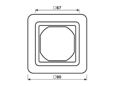Dimensional drawing Jung CD 681 WU WW Frame 1 gang white