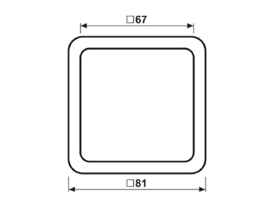 Dimensional drawing Jung CD 581 WU GR Frame 1 gang grey