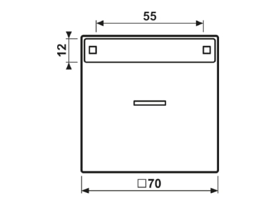 Dimensional drawing Jung AL 2990 NAKO5 AN Cover plate for switch push button