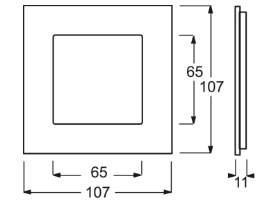 Dimensional drawing Busch Jaeger 1721 825 Frame 1 gang black