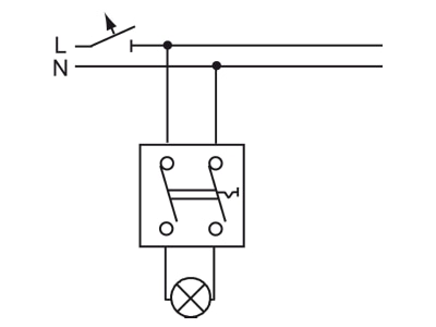Connection diagram Busch Jaeger 2601 2 W 54 2 pole switch surface mounted white
