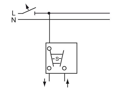 Connection diagram Busch Jaeger 2621 4 W 54 1 pole push button for roller shutter
