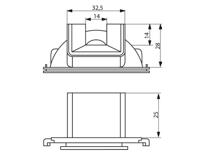 Dimensional drawing Busch Jaeger 2086 W 54 Cable entry duct slider white