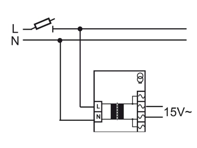 Connection diagram 2 Busch Jaeger 1518 U Power supply insert  1518U
