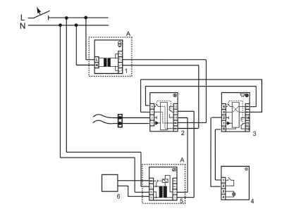 Connection diagram 3 Busch Jaeger 1518 U Power supply insert  1518U