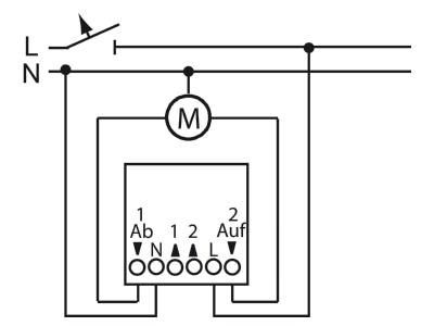 Anschlussbild 5 Busch Jaeger 6411 U 101 Jalousiecontrol Einsatz 2Schliesser 3A 690VA