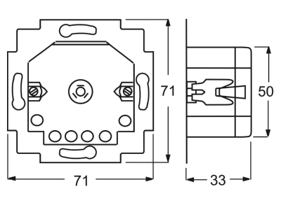 Mazeichnung Busch Jaeger 6411 U 101 Jalousiecontrol Einsatz 2Schliesser 3A 690VA