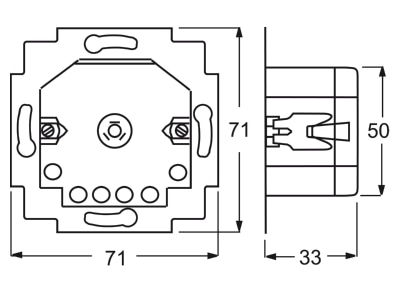 Dimensional drawing Busch Jaeger 6411 U S 101 Roller shutter control flush mounted
