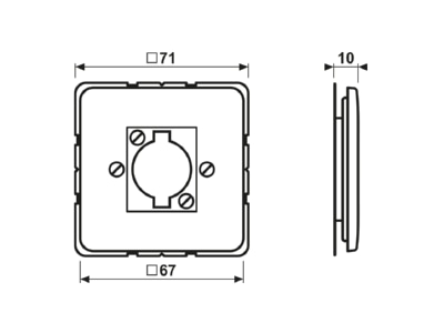 Mazeichnung Jung CD 568 1 WW Abdeckung aws fuer Steckverbinder