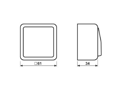 Dimensional drawing Jung 607 A WW Intermediate switch  4 way switch 